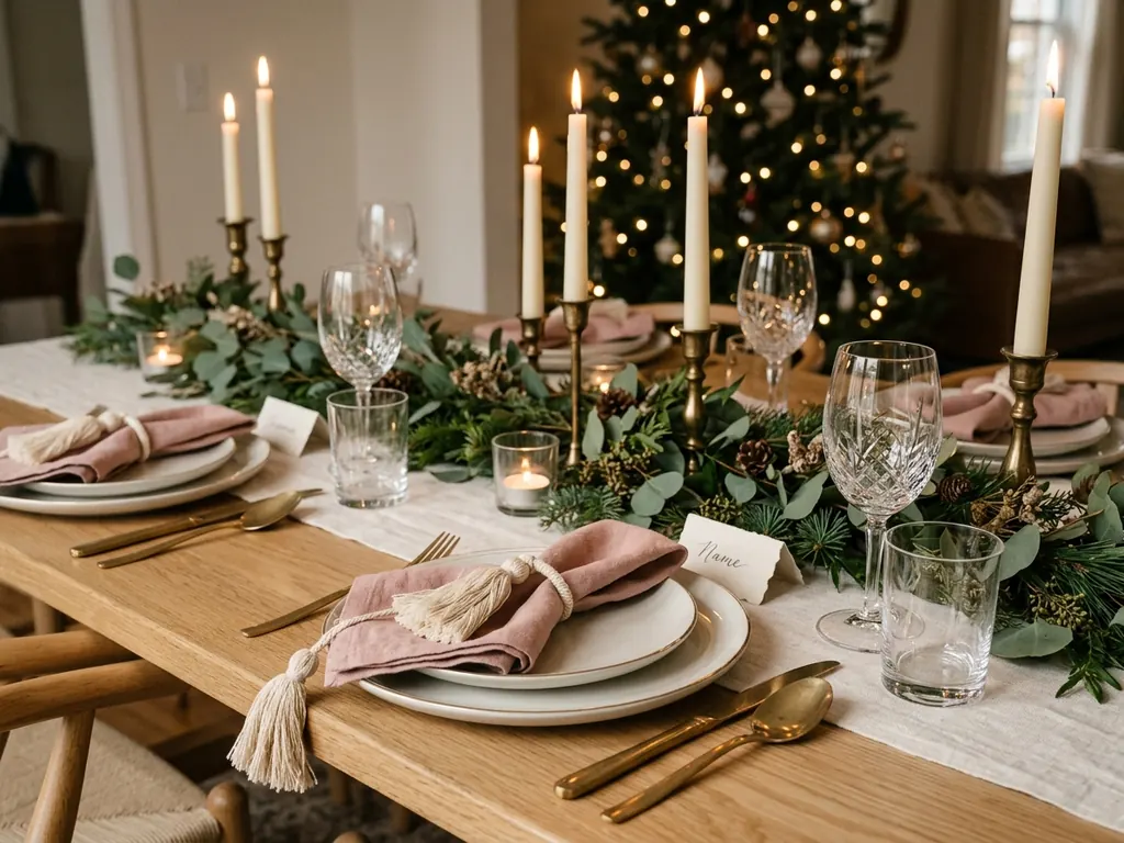 Tassel napkin rings on table setting