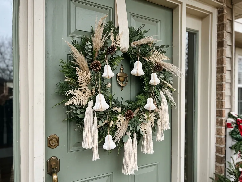 Tassel wreath with paper bells