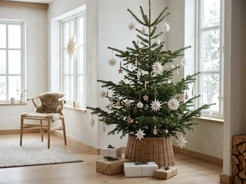 Tree with mini paper stars