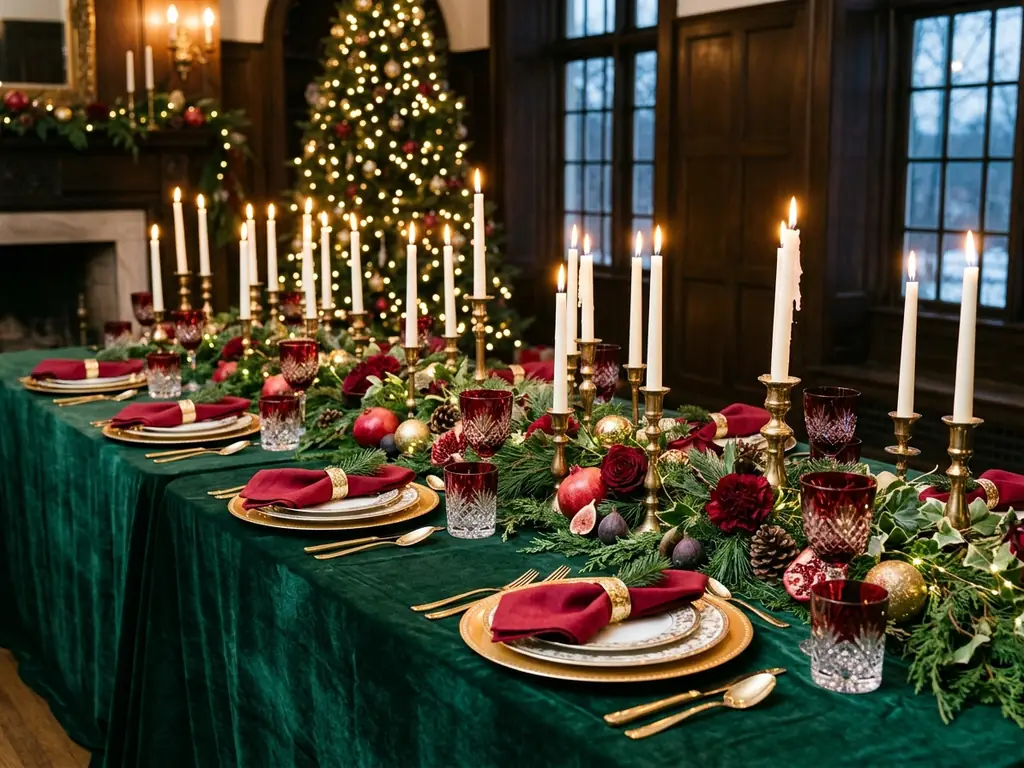 Jewel tone Christmas tablescape