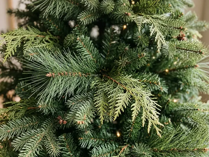 Tree with real-touch greenery picks