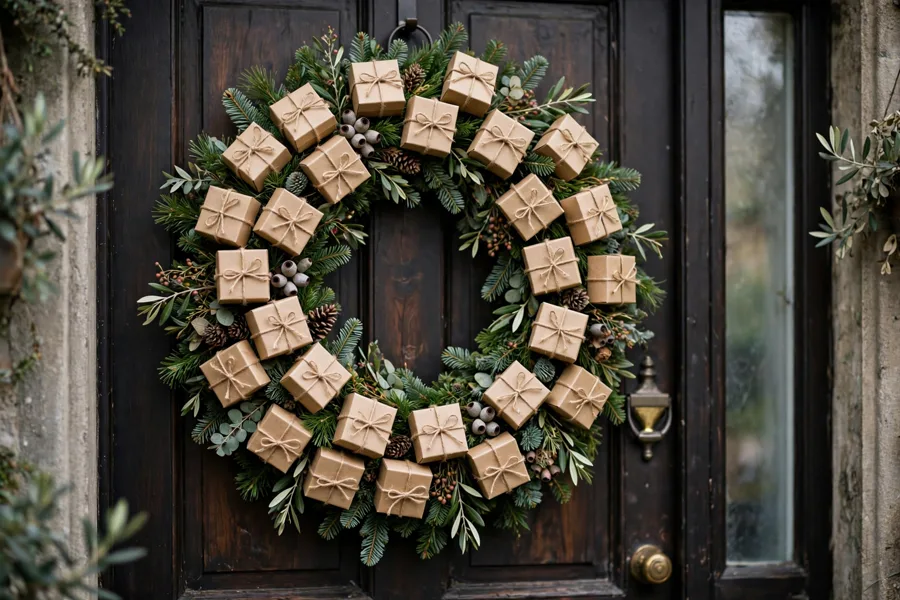 Advent wreath with small boxes