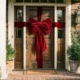 Front door with one oversized red bow