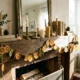Mantel with dried orange garland and candles