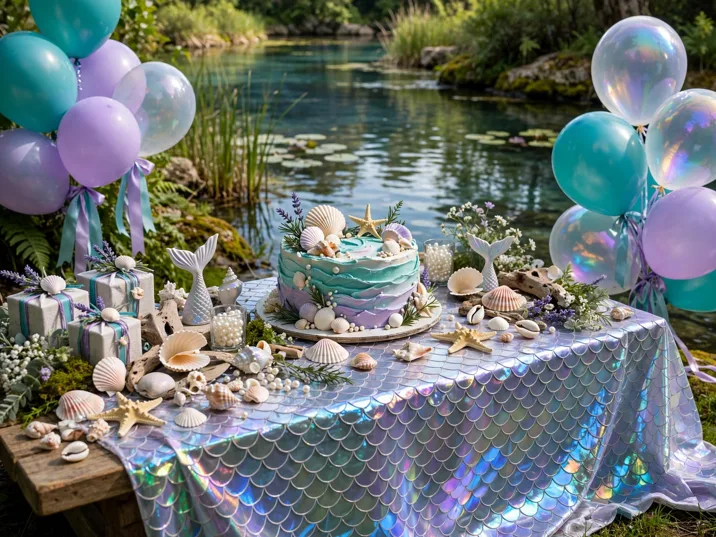 Mermaid lagoon birthday theme setup
