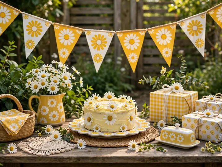 Daisy flower power birthday theme setup