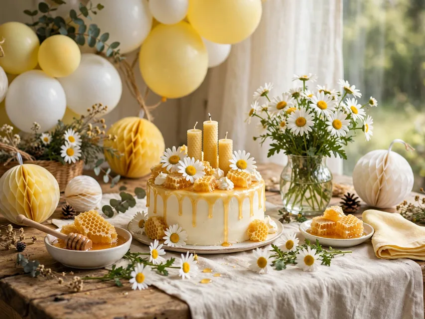 Honey bee garden birthday theme setup