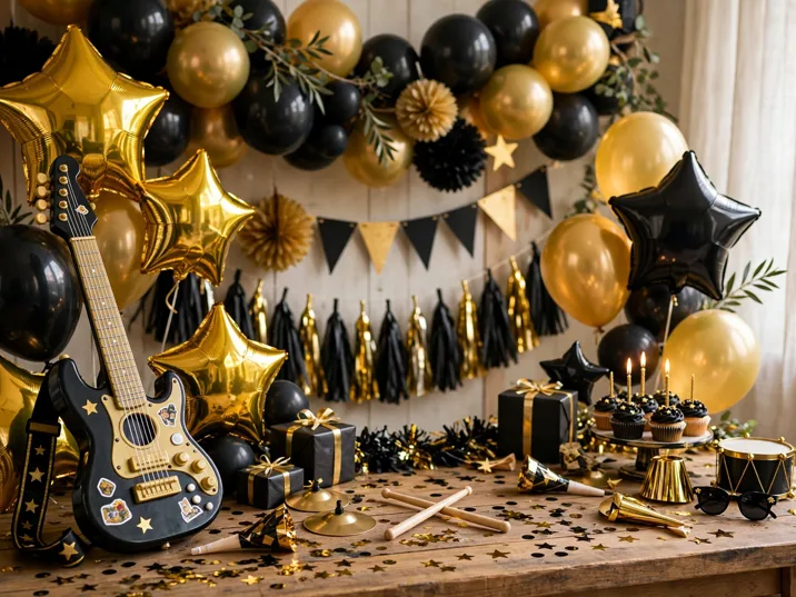 Born Two Be Wild rock star birthday setup