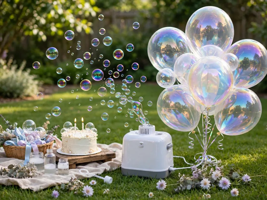 Bubble Trouble second birthday setup
