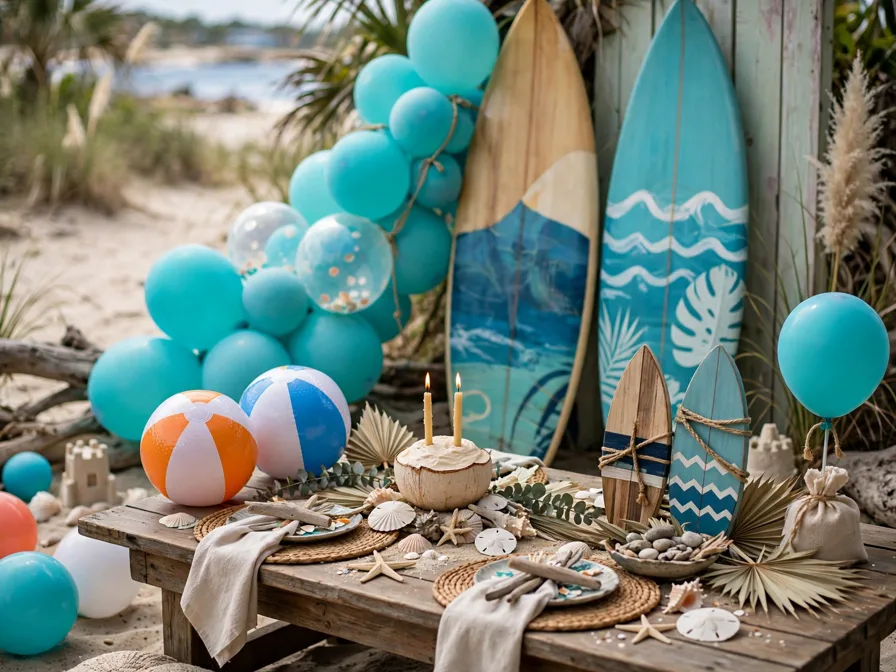 Beachy second birthday theme setup