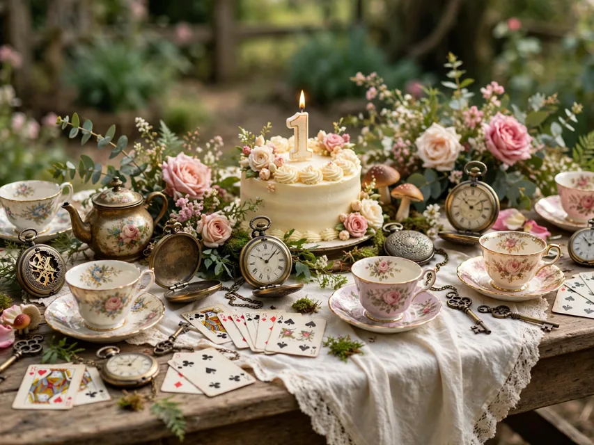 One-derland tea party first birthday setup