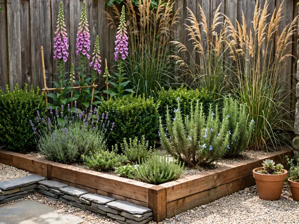 Tall Back Row Height Illusion in a small garden corner