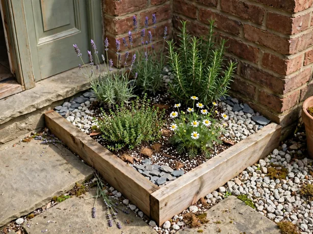 Fragrant Doorstep Micro Bed in a small garden corner