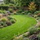 Curved Lawn and Border Layout style backyard landscaping designs hero view
