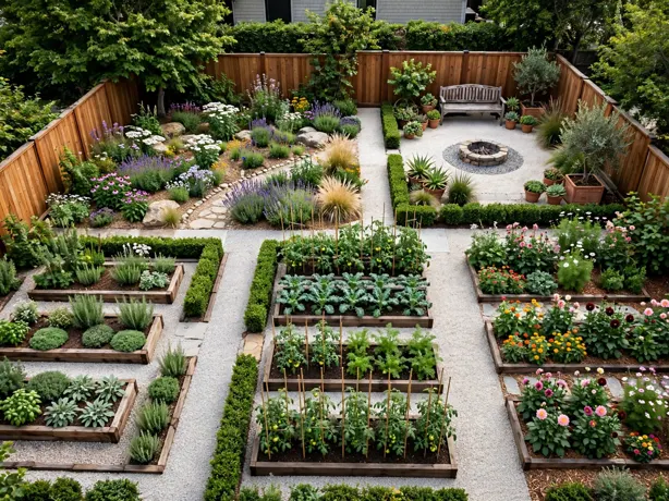 Zoned Garden Rooms Layout in a backyard layout