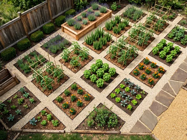Diagonal Grid Layout in a backyard layout