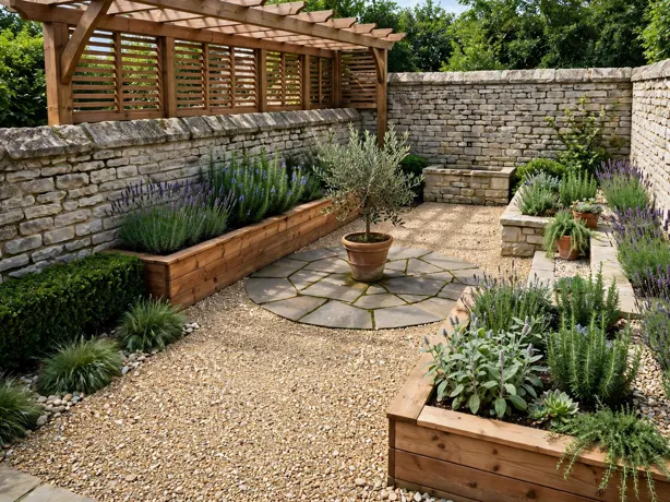 Courtyard-Style Enclosed Layout in a backyard layout