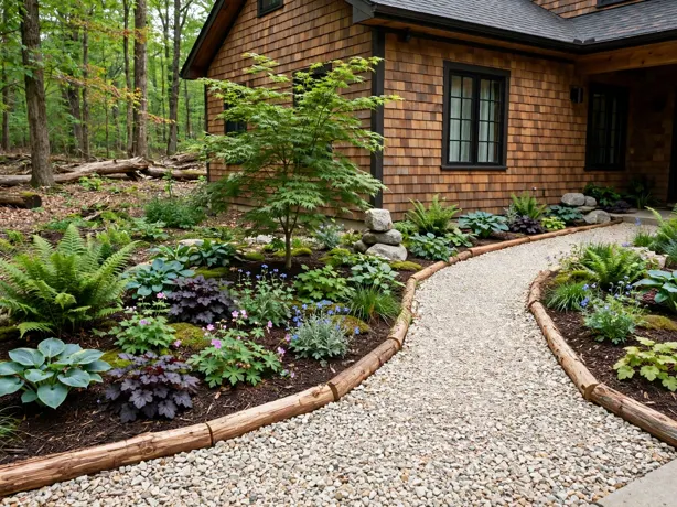 Woodland Edge Front Design in a front yard garden design by a house