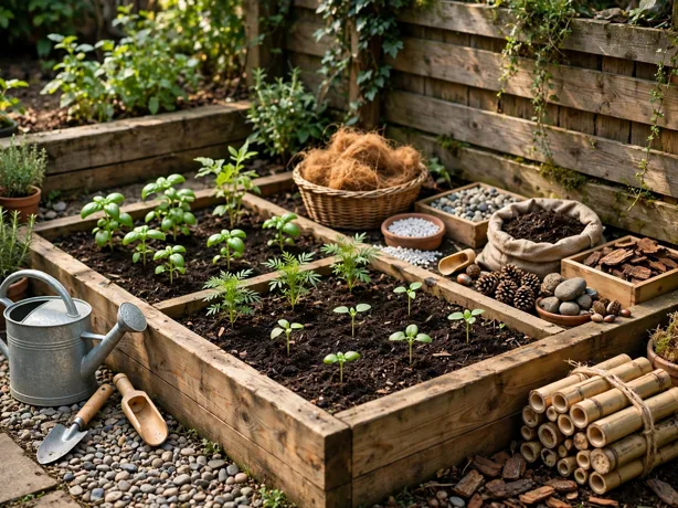 Children's Discovery Garden in a themed backyard garden corner