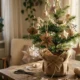 Paper stars and ornaments on a tree