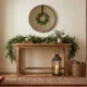 Christmas entryway with console table and garland