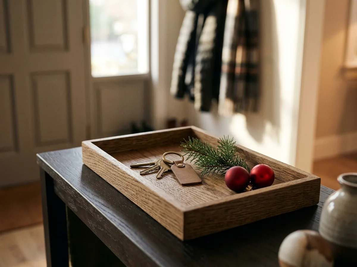 Tray for keys on a console table