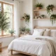 Bedroom styled with realistic faux greenery