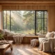 Calm woodland home in morning light