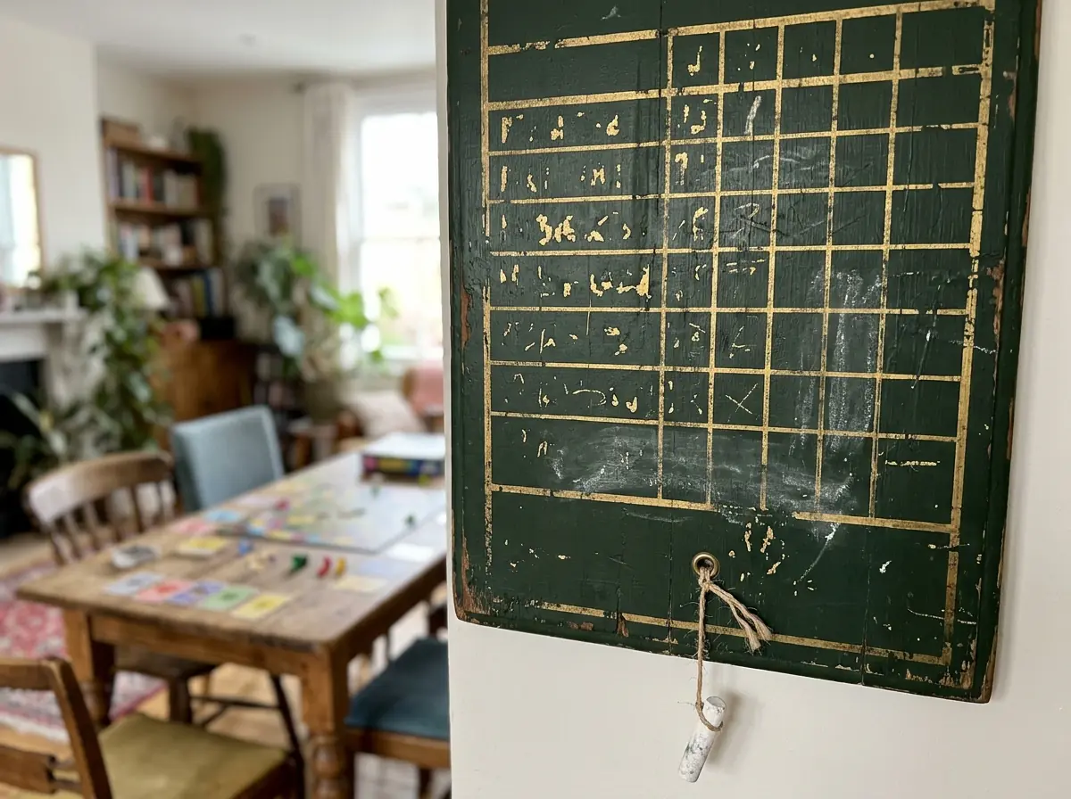 Family game-night scoreboard plaque
