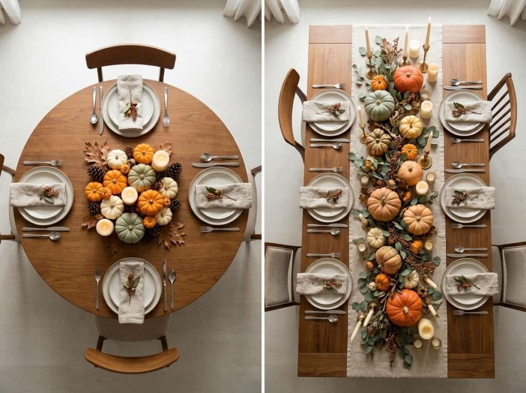Lantern trio with faux cobwebs as a spooky Halloween table centerpiece
