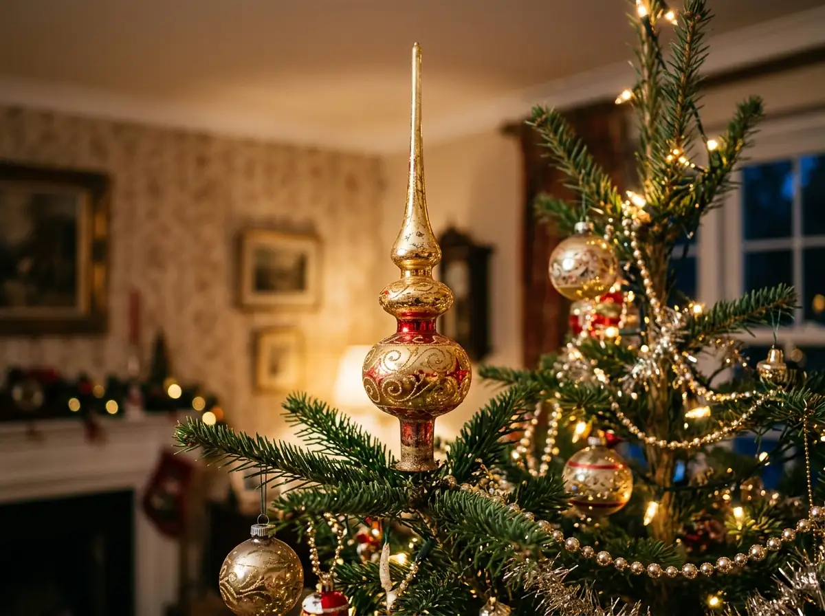 Vintage glass finial tree topper