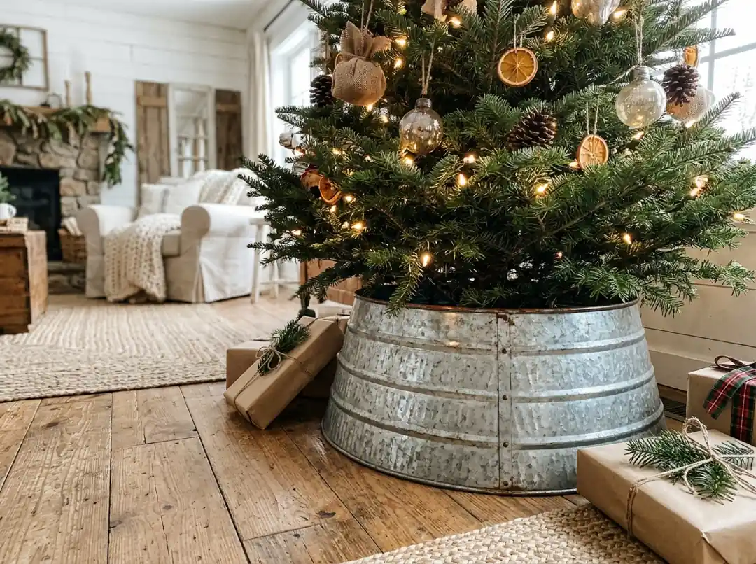 Galvanized metal tree collar