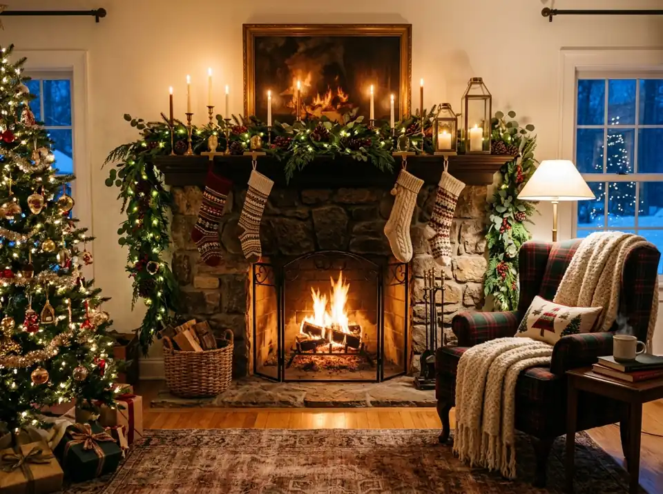 Christmas Mantel Decor Ideas for a Cozy, Inviting Fireplace