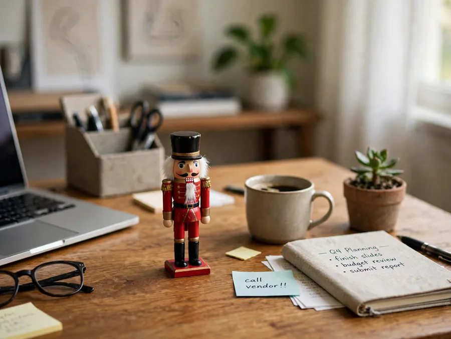 Small nutcracker on a home office desk