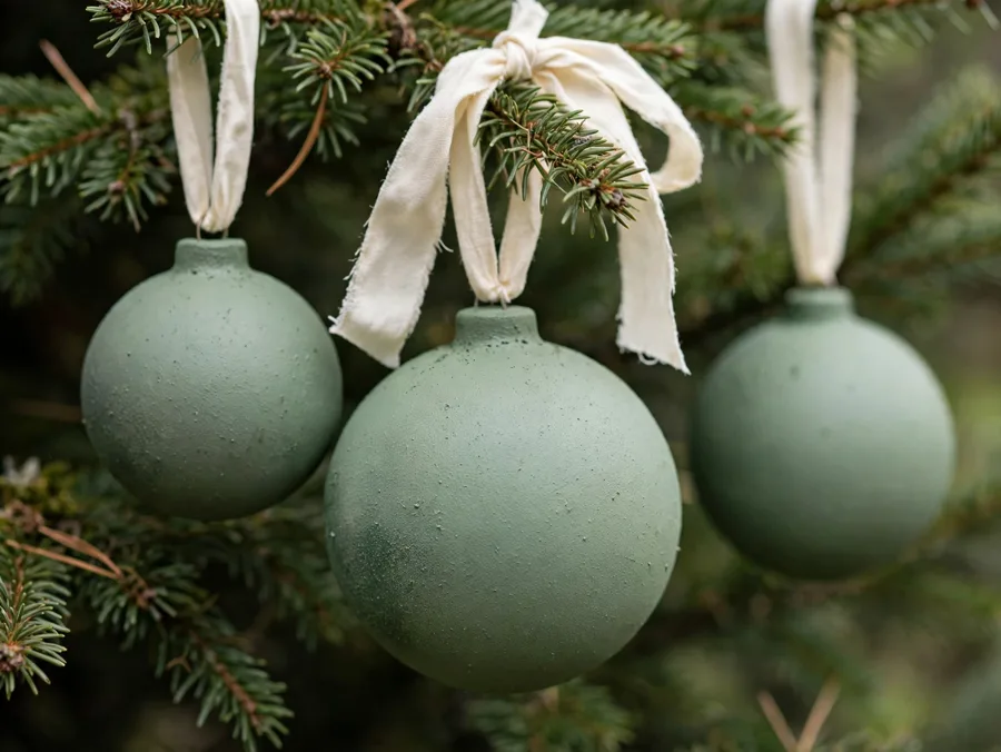 Sage green matte ornaments