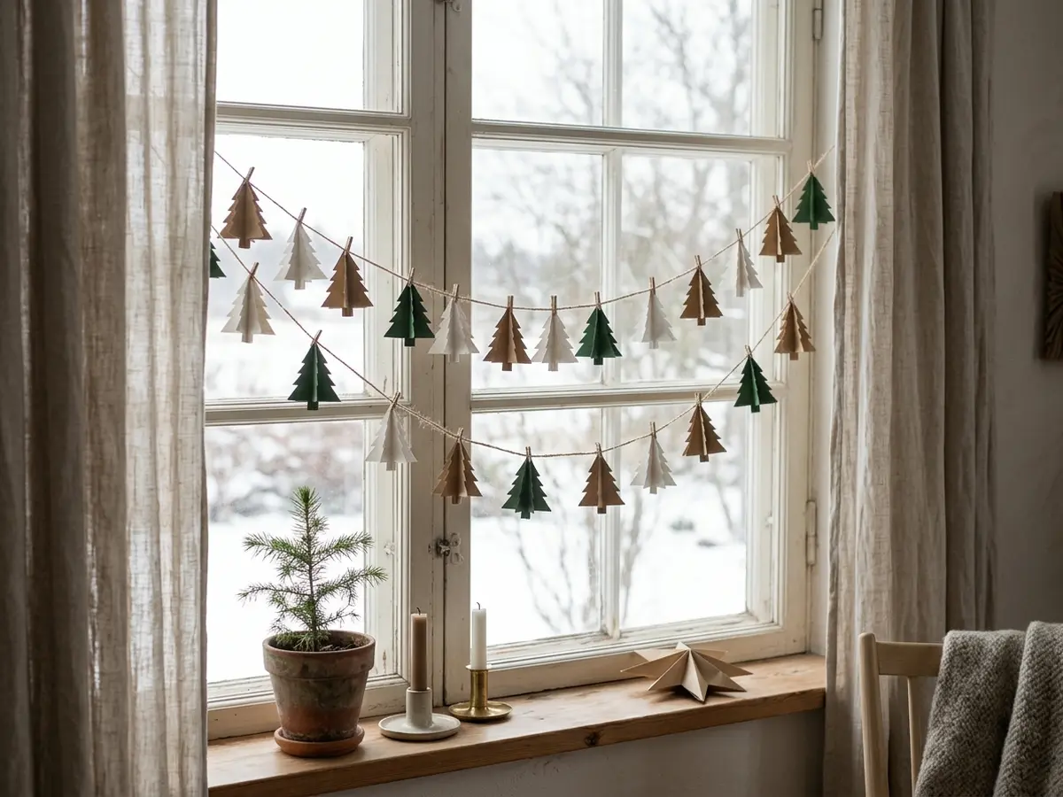 Mini paper tree garland